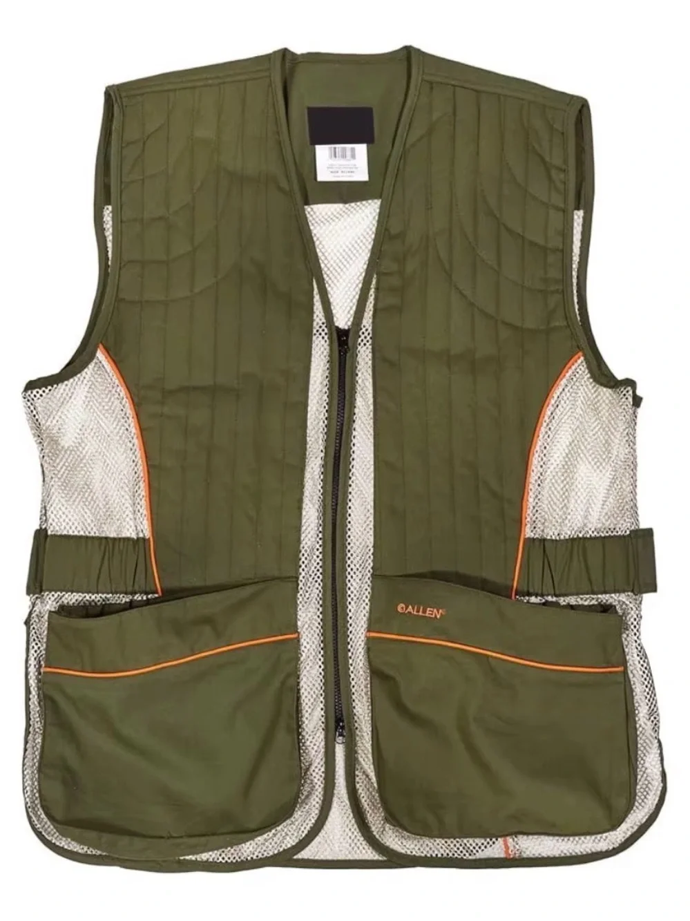 Olive Shooting Vest with Mesh Panels